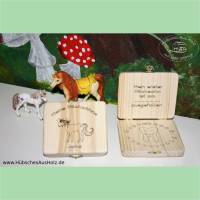 Milchzahnbox aus Holz Einhorn, personalisiert / Milchzahndose aus Holz / Zahndose / Zahnbox / Holzbox Zähne Bild 1
