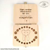 Milchzahnbox aus Holz Einhorn, personalisiert / Milchzahndose aus Holz / Zahndose / Zahnbox / Holzbox Zähne Bild 3
