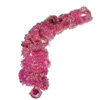 breites Armband pink rosa freeform Unikat handgefertigt Glas peyote handmade Brautschmuck Bild 5