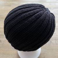 Herrenmütze Strickmütze in schwarz aus Wolle von d_handmade_o Bild 2