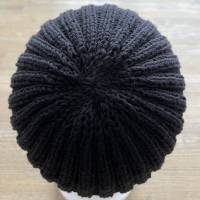 Herrenmütze Strickmütze in schwarz aus Wolle von d_handmade_o Bild 3