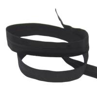 Einfassband, elastisch, eine Seite glänzend, 19mm breit, schwarz Bild 1