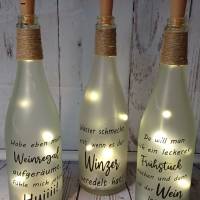 Flaschenlicht, Leuchtflasche, LED-Flasche, Dekoflasche, Lichtflasche, beleuchtete Flasche, Wein, mit Spruch Bild 2