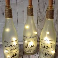 Flaschenlicht, Leuchtflasche, LED-Flasche, Dekoflasche, Lichtflasche, beleuchtete Flasche, Wein, mit Spruch Bild 3