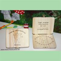Milchzahnbox aus Holz Zahn mit Krone, personalisiert / Milchzahndose aus Holz / Zahndose / Zahnbox / Holzbox Zähne Bild 1