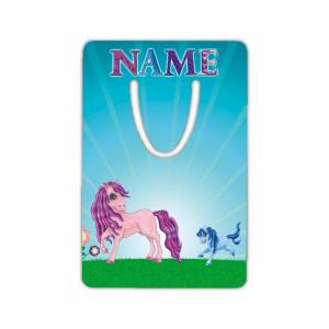 Pony Lesezeichen mit Name / Schriftartwahl / Aluminium / 5 x 7,5 x 0,07cm Bild 1