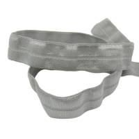 Einfassband, elastisch, eine Seite glänzend, 19mm breit, grau Bild 1