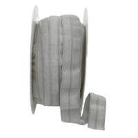 Einfassband, elastisch, eine Seite glänzend, 19mm breit, grau Bild 2