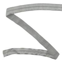 Einfassband, elastisch, eine Seite glänzend, 19mm breit, grau Bild 3