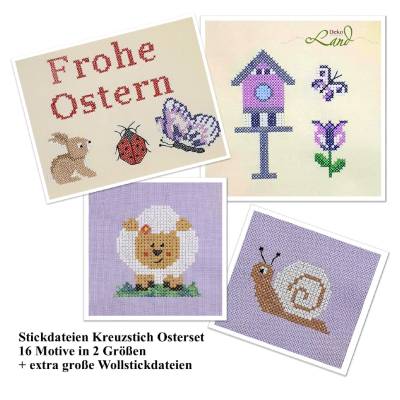 Stickdatei Kreuzstich Osterset