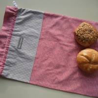 Brotbeutel *speciale* Baumwolle rot-kariert/ "sottile" mit Kordel von friess-design Bild 1