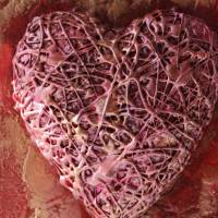 Acrylbild  Herzbild LOVE Geschenk zu Valentinstag Muttertag Acrylbild Collage Bild auf einem Keilrahmen Bild 3