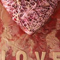 Acrylbild  Herzbild LOVE Geschenk zu Valentinstag Muttertag Acrylbild Collage Bild auf einem Keilrahmen Bild 4