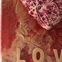 Acrylbild  Herzbild LOVE Geschenk zu Valentinstag Muttertag Acrylbild Collage Bild auf einem Keilrahmen Bild 5