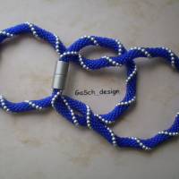 Häkelarmband, gehäkeltes Perlenarmband * Marineblaue Leuchtrakete Bild 3