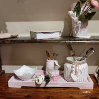 Schreibtisch-Set, Shabby/Vintagestyle, rosa-weiß Bild 3