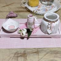 Schreibtisch-Set, Shabby/Vintagestyle, rosa-weiß Bild 5