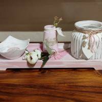 Schreibtisch-Set, Shabby/Vintagestyle, rosa-weiß Bild 7
