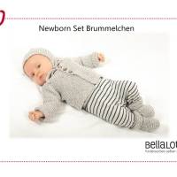 Strickanleitung für das Newborn Set "Hummelchen" bestehend aus Mütze, Jacke und Schuhe in den Größen 50-56 Bild 1