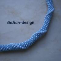 Häkelkette, gehäkelte Perlenkette * Musik der sanften Töne: hellblau Bild 2