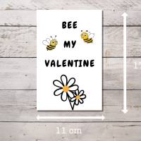 "Bee My Valentine" Valentinstagskarte oder Jahreskarte als Download PDF Bild 2