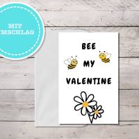 "Bee My Valentine" Valentinstagskarte oder Jahreskarte als Download PDF Bild 3