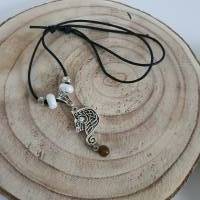 Keltische Wolfs Halskette mit Tigeraugen Perle - Großloch Perlen & Metall Perlen/ Verstellbare Keltische Kette Bild 3