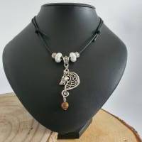 Keltische Wolfs Halskette mit Tigeraugen Perle - Großloch Perlen & Metall Perlen/ Verstellbare Keltische Kette Bild 6