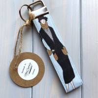 Schlüsselband Schlüsselanhänger Schlüsselring Schlüsselbändchen Schlüsselbund kurz "1920s Glamour" Bild 6