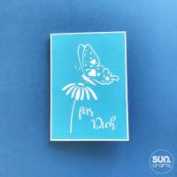 Plottdatei Pop-Up Karte 3D Schmetterling „Ein lieber Gruß“, zum Valentinstag, zur Geburt oder zum Geburtstag Bild 2