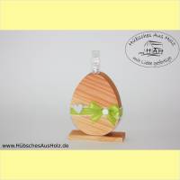 Osterei-Vase / Holzvase / Blumenvase aus Holz, Holzei / Ei / Ostern / Osterdeko / Holzdeko / grün, Vase, Reagenzglas Bild 2