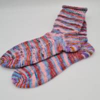 Gestrickte bunte Socken hand-dyed, Gr. 40/41, Stricksocken, Kuschelsocken, handgestrickt von la piccola Antonella Bild 4