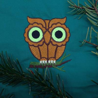 Stickdatei "Eule auf einem Ast" 10x10cm Rahmen