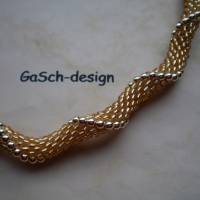 Häkelkette, gehäkelte Perlenkette * Goldmarie 1 Bild 2