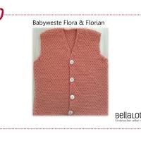 Strickanleitung für die Babyweste "Flora& Florian" in 3 Größen (0-2 Jahre) Bild 1