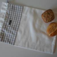 Brotbeutel *Farina* grau Baumwolle weiß mit Kordel von friess-design Bild 1