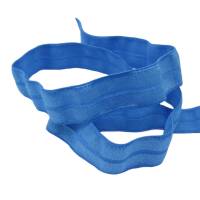 Einfassband, elastisch, eine Seite glänzend, 19mm breit, blau Bild 1