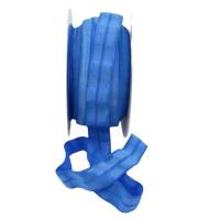 Einfassband, elastisch, eine Seite glänzend, 19mm breit, blau Bild 2