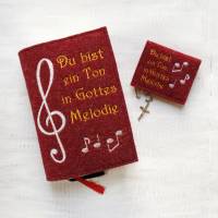 Bestickte Rosenkranztasche aus Filz *Motiv Du bist ein Ton in Gottes Melodie 1 *individuell angefertigt Bild 6