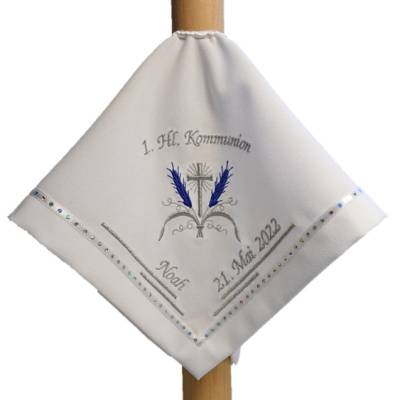 Kerzentuch, Kerzenrock für Kommunionkerze,Taufkerze, personalisiert