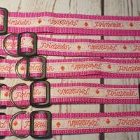 Hundehalsband Halsband "Prinzessin", rosa, 35cm-57cm, 3cm breit Bild 3