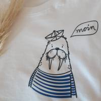 T-Shirt Walross *Moin* Herren ~  Bio Baumwolle | T-Shirt Herren | T-Shirt Bio Baumwolle Mann | Hamburg | Maritim Bild 3