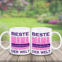 Tasse für die Beste MAMA der Welt mit Name des Kinder/der Kinder - Personalisierte Geschenkidee zum Muttertag - Farbwahl Bild 3