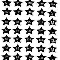 Bügelbild Sterne Kleidergrößen zum aufbügeln - 45 Stk. Freie Farbwahl - Wunschgrößen - Größen Nummern - Label für alle G Bild 4