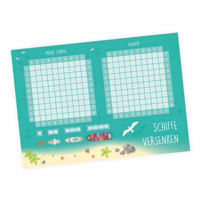 2er Set A6 Spielblock Schiffe versenken Reisespiel Flottenmanöver