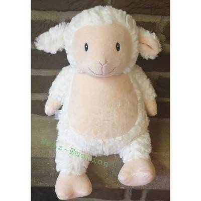 Schaf - Kuscheltier individuell bestickt zur Geburt, Taufe, Geburtstag oder weiteren Anlässe