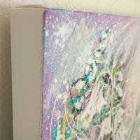 GLOCKENBLUMEN - hübsches Leinwandbild mit Glitter auf 3,5cm dickem Galeriekeilrahmen 30cmx30cm Bild 6
