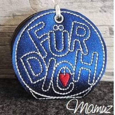 Geschenkanhänger *  Für Dich  *  ITH Stickdatei 13x18, Valentinstag, Frühling oder einfach nur so, um Danke zu sagen