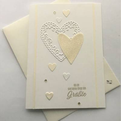 Valentinstagskarte Liebeskarte gefertigt in Handarbeit mit Stampin'Up Material u.a.