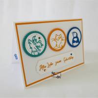 Kinder Glückwunschkarte zum Geburtstag mit Grusstext Handgefertigt aus Stampin'up! Farbkarton Bild 2